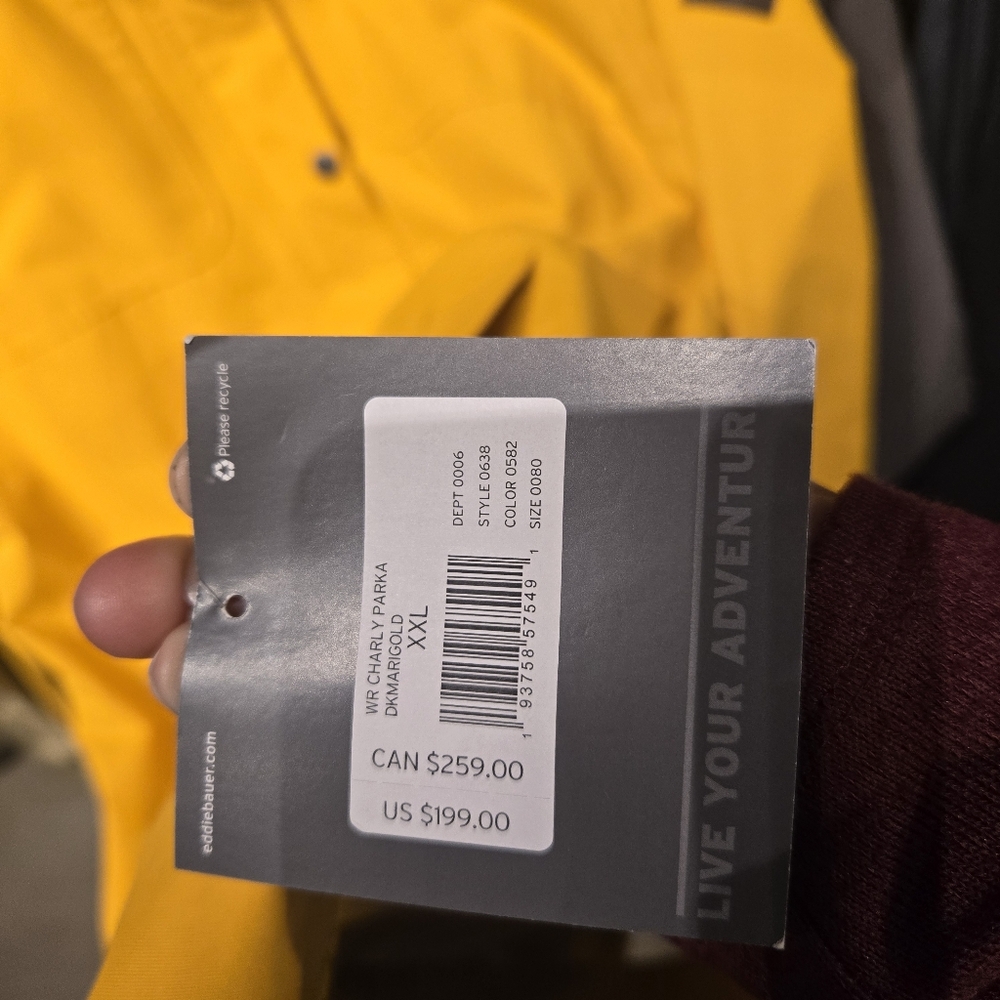 Eddie Bauer Yellow Utility Jacket with Drawstring Waist - Picture 7 of 8